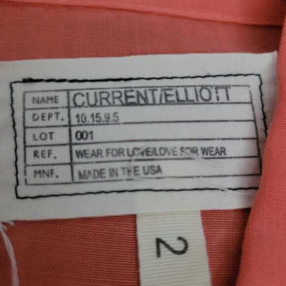 Current Elliott Womens The Perfect Shirt Bright Coral Button Up Top Orange - Picture 3 of 7
